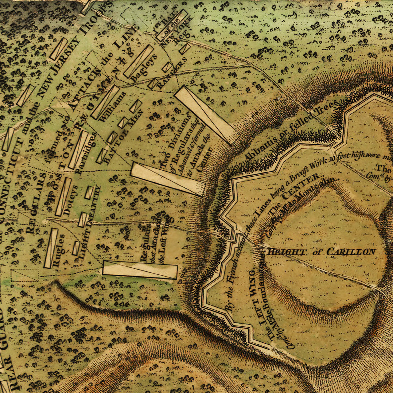 War - Fort Carillon New York French Indian War - Jefferys 1758 - 23.00 x  29.30 - Matte Canvas